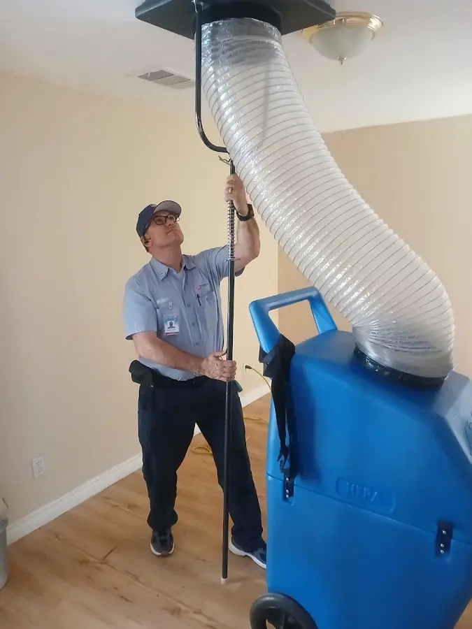 HVAC Installation technician using HEPA equipment in Carpinteria